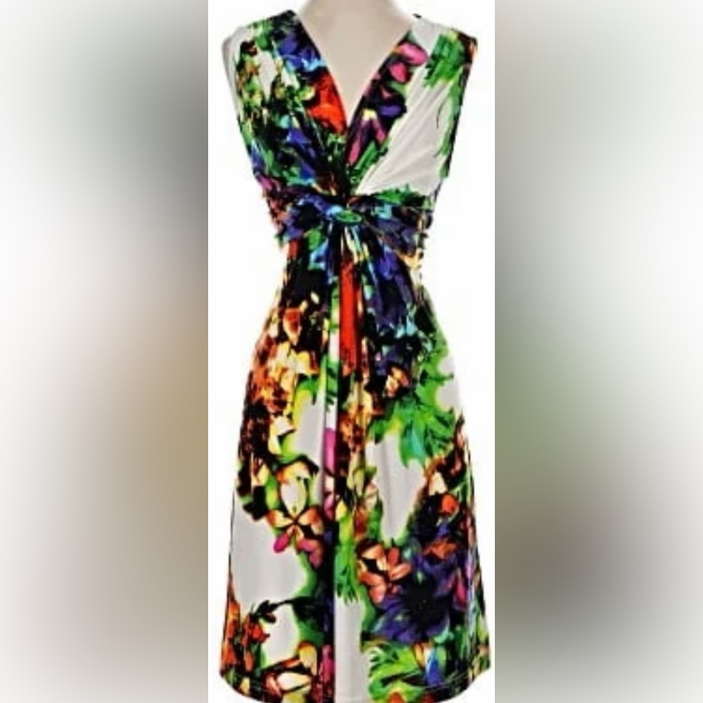 VENUS Dress Multicolor Floral Twist-Front - Picture 5 of 5